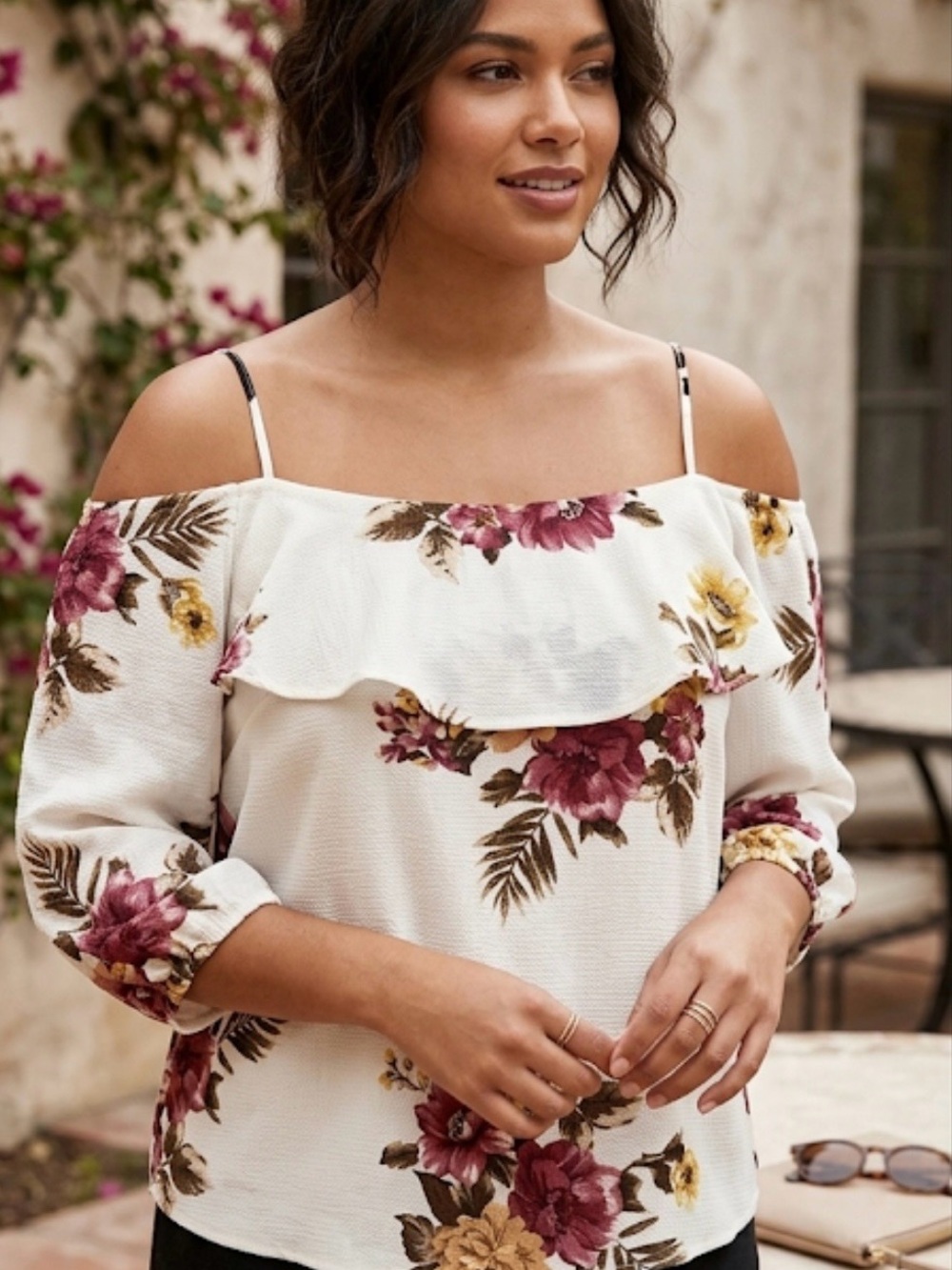 Floral Off-Shoulder Women Top